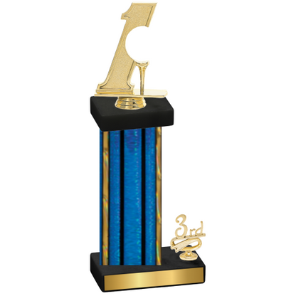 Accented Single Blue Glacier Third Place Golf Trophy