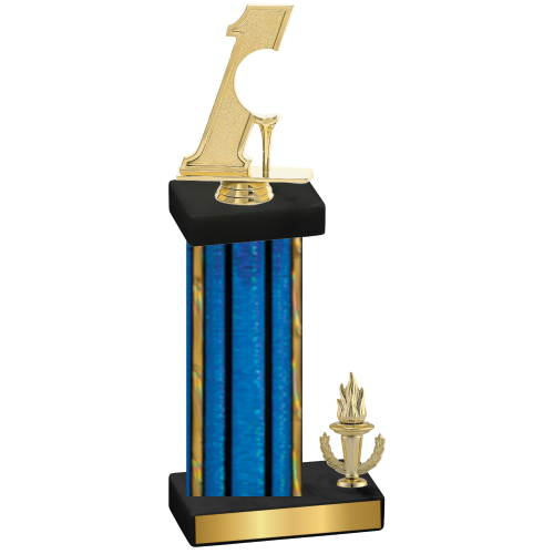 Accented Single Blue Glacier Victory Golf Trophy