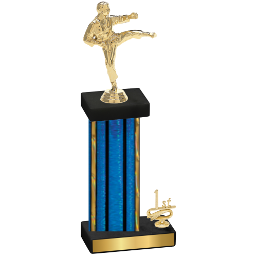 Accented Single Blue Glacier First Place Karate Trophy