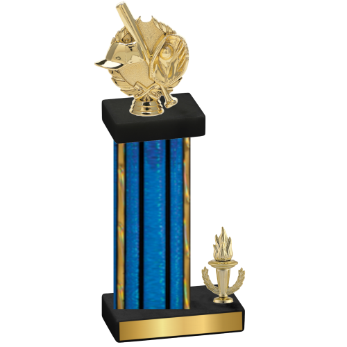 Accented Single Blue Glacier Victory Baseball Trophy