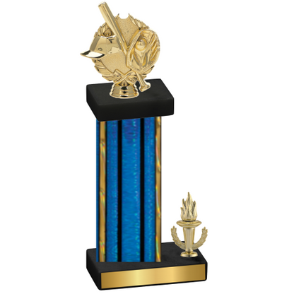 Accented Single Blue Glacier Victory Baseball Trophy