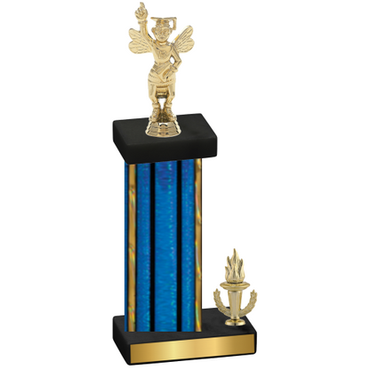 Accented Single Blue Glacier Victory Academics Trophy