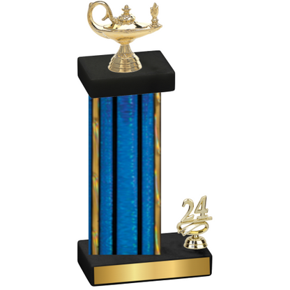 Accented Single Blue Glacier Year Academics Trophy