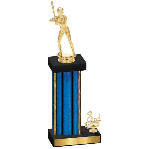 Accented Single Blue Glacier Third Place Softball Trophy