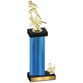 Accented Single Blue Carbon Fiber Second Place Football Trophy