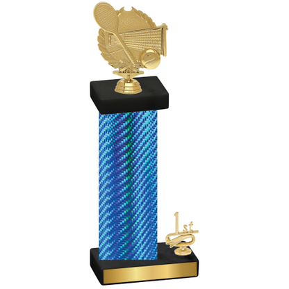 Accented Single Blue Carbon Fiber First Place Tennis Trophy