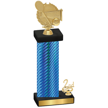 Accented Single Blue Carbon Fiber Second Place Tennis Trophy