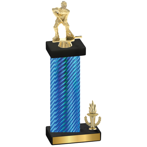 Accented Single Blue Carbon Fiber Victory Hockey Trophy