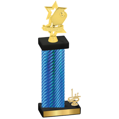 Accented Single Blue Carbon Fiber First Place Pickleball Trophy