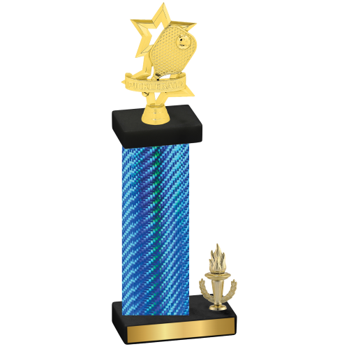 Accented Single Blue Carbon Fiber Victory Pickleball Trophy