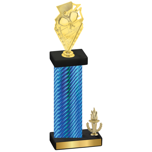 Accented Single Blue Carbon Fiber Victory Pickleball Trophy