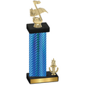 Accented Single Blue Carbon Fiber Victory Music Trophy