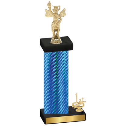 Accented Single Blue Carbon Fiber First Place Academics Trophy