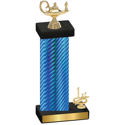 Accented Single Blue Carbon Fiber First Place Academics Trophy