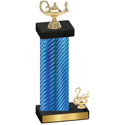 Accented Single Blue Carbon Fiber Second Place Academics Trophy