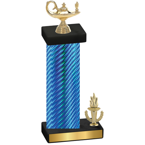 Accented Single Blue Carbon Fiber Victory Academics Trophy