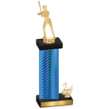 Accented Single Blue Carbon Fiber Second Place Softball Trophy