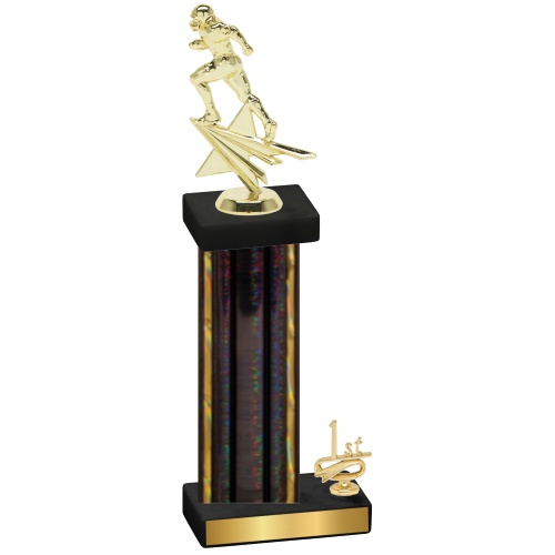 Accented Single Black Glacier First Place Football Trophy