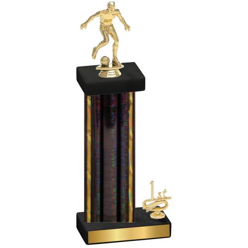 Accented Single Black Glacier First Place Soccer Trophy