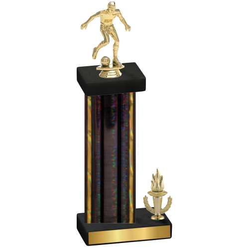 Accented Single Black Glacier Victory Soccer Trophy