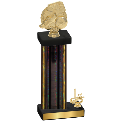 Accented Single Black Glacier First Place Soccer Trophy