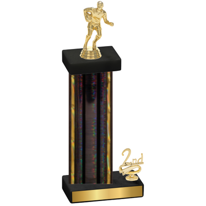 Accented Single Black Glacier Second Place Rugby Trophy