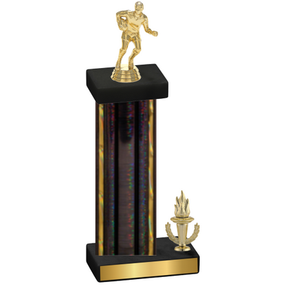 Accented Single Black Glacier Victory Rugby Trophy