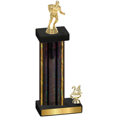 Accented Single Black Glacier Year Rugby Trophy