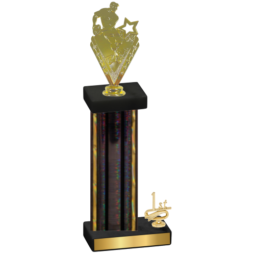 Accented Single Black Glacier First Place Rugby Trophy