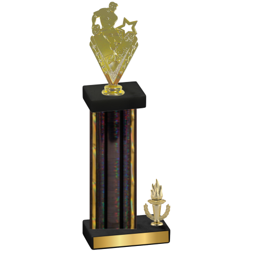 Accented Single Black Glacier Victory Rugby Trophy