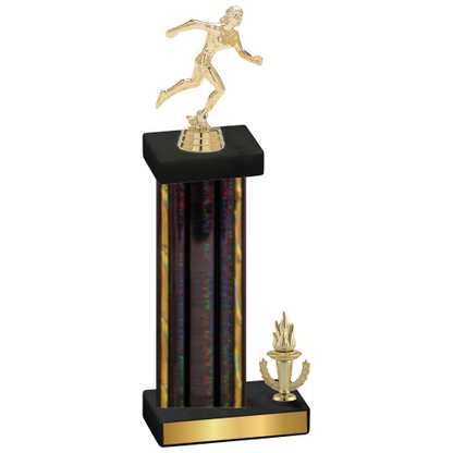 Accented Single Black Glacier Victory Running Trophy