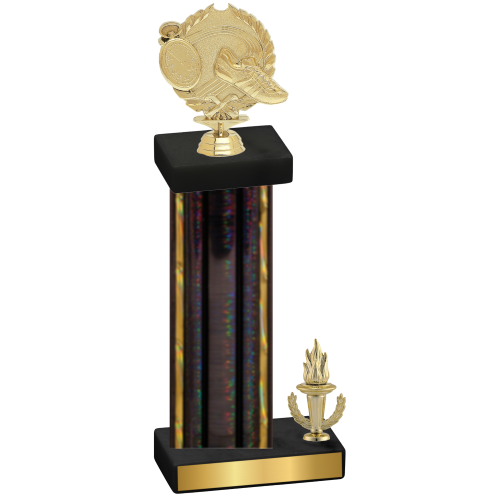 Accented Single Black Glacier Victory Running Trophy