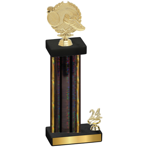 Accented Single Black Glacier Year Running Trophy