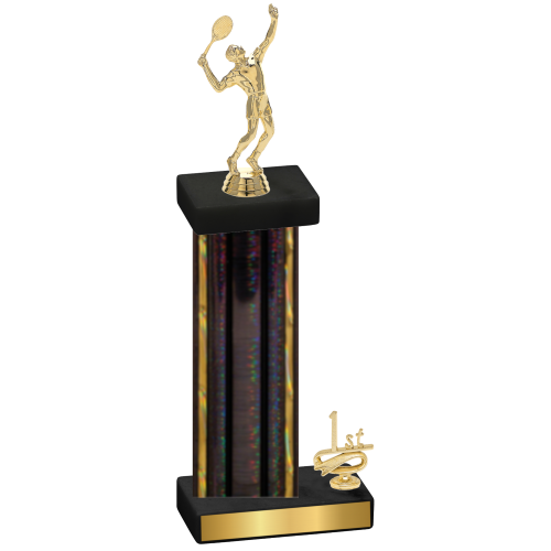 Accented Single Black Glacier First Place Tennis Trophy