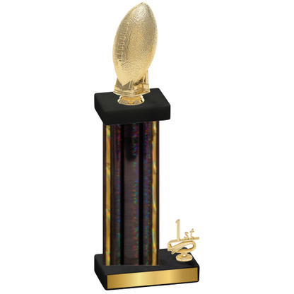 Accented Single Black Glacier First Place Football Trophy