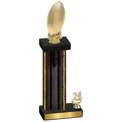 Accented Single Black Glacier Year Football Trophy