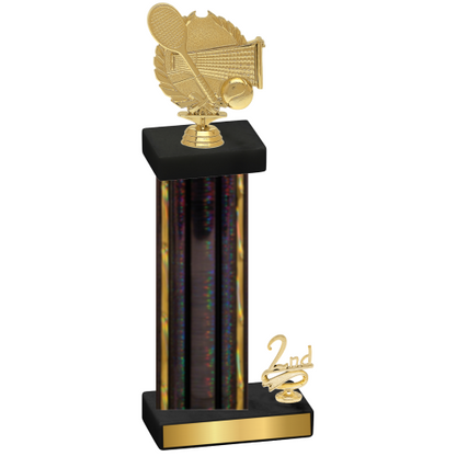 Accented Single Black Glacier Second Place Tennis Trophy