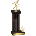 Accented Single Black Glacier Fourth Place Bowling Trophy