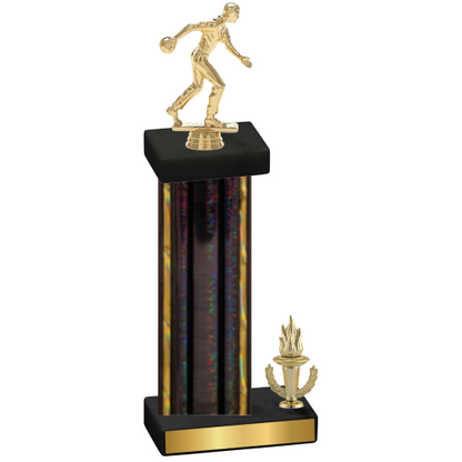 Accented Single Black Glacier Victory Bowling Trophy