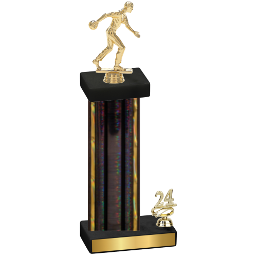 Accented Single Black Glacier Year Bowling Trophy