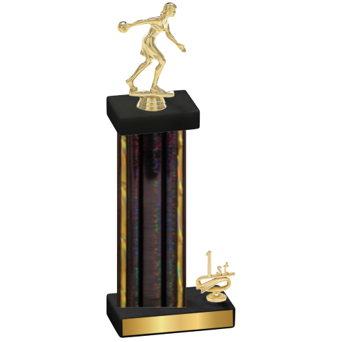 Accented Single Black Glacier First Place Bowling Trophy