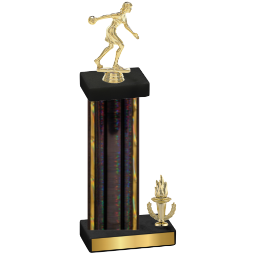 Accented Single Black Glacier Victory Bowling Trophy