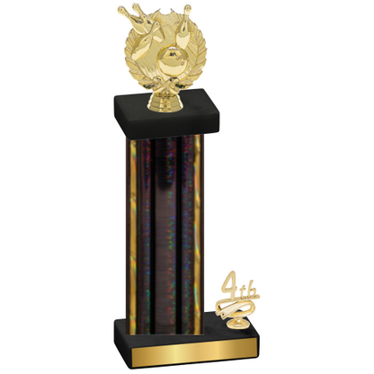 Accented Single Black Glacier Fourth Place Bowling Trophy