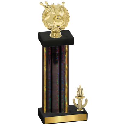 Accented Single Black Glacier Victory Bowling Trophy