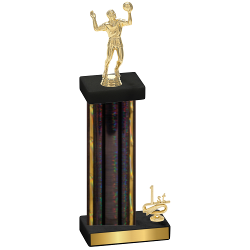 Accented Single Black Glacier First Place Volleyball Trophy