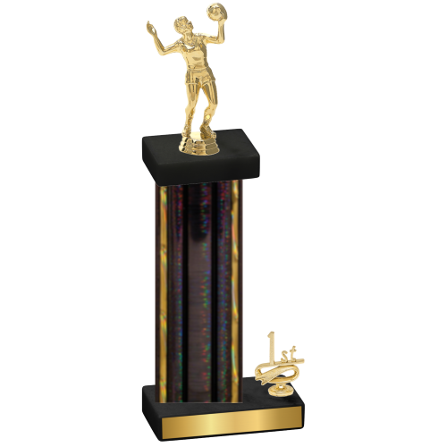 Accented Single Black Glacier First Place Volleyball Trophy