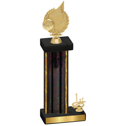 Accented Single Black Glacier First Place Volleyball Trophy