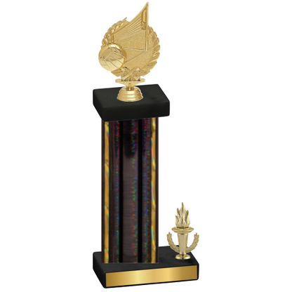 Accented Single Black Glacier Victory Volleyball Trophy