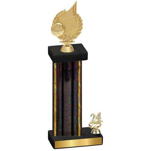 Accented Single Black Glacier Year Volleyball Trophy