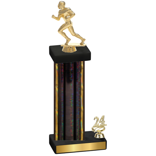 Accented Single Black Glacier Year Football Trophy